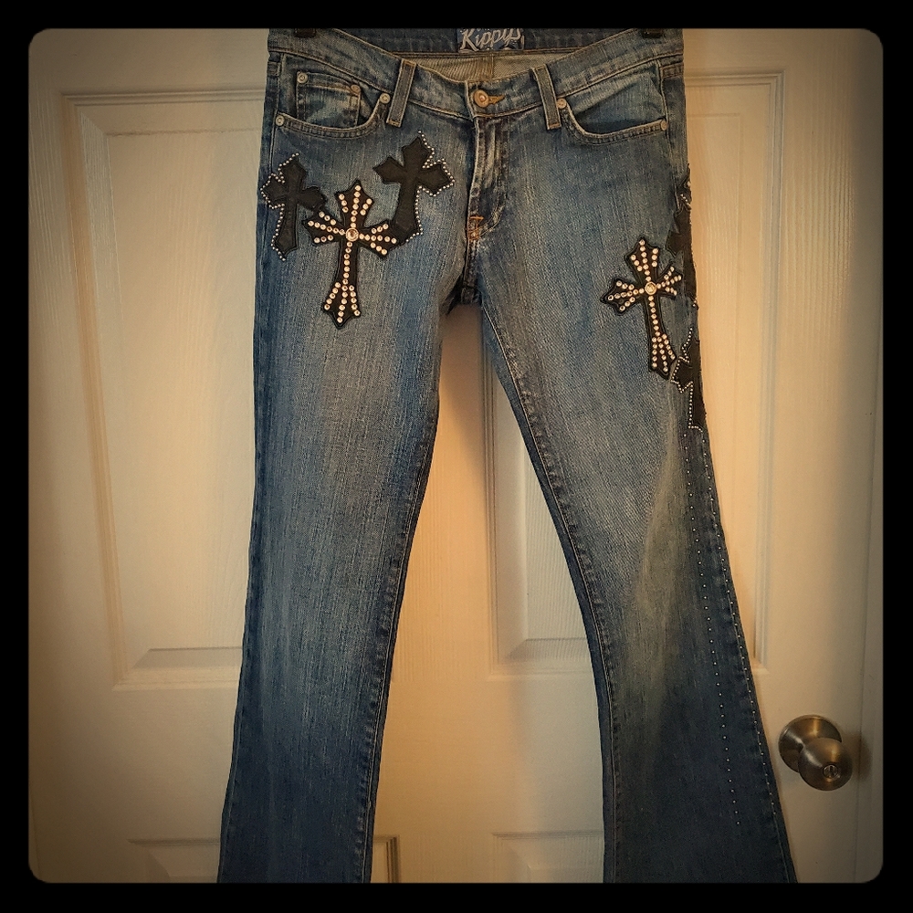 Kippys Jeans. Celtoc Cross Swarovski Crystal's